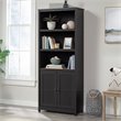 Sauder Cottage Road Engineered Wood Library with Doors in Raven Oak
