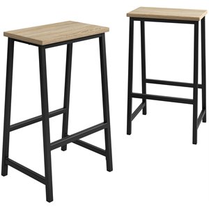 Sauder North Avenue Engineered Wood Counter Stool in Charter Oak (Set of 2)