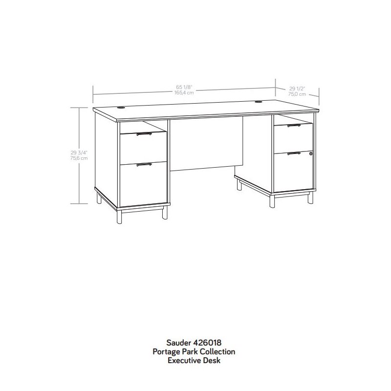 Sauder Bergen Circle 72 Desk Modesty/Privacy Panel in Kiln Acacia