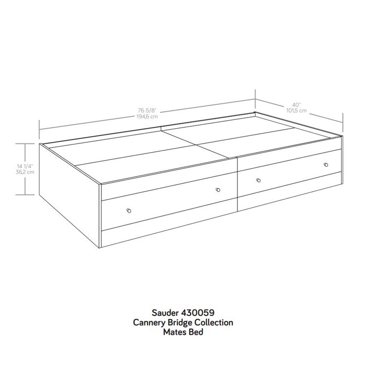 Sauder Cannery Bridge Engineered Wood Mates Twin Bed in Sindoori Mango