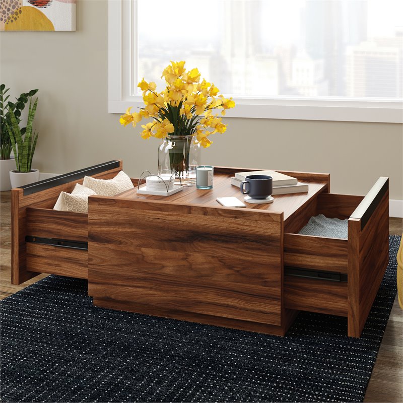 Sauder Manhattan Gate Engineered Wood Coffee Table in Blaze Acacia/Brown