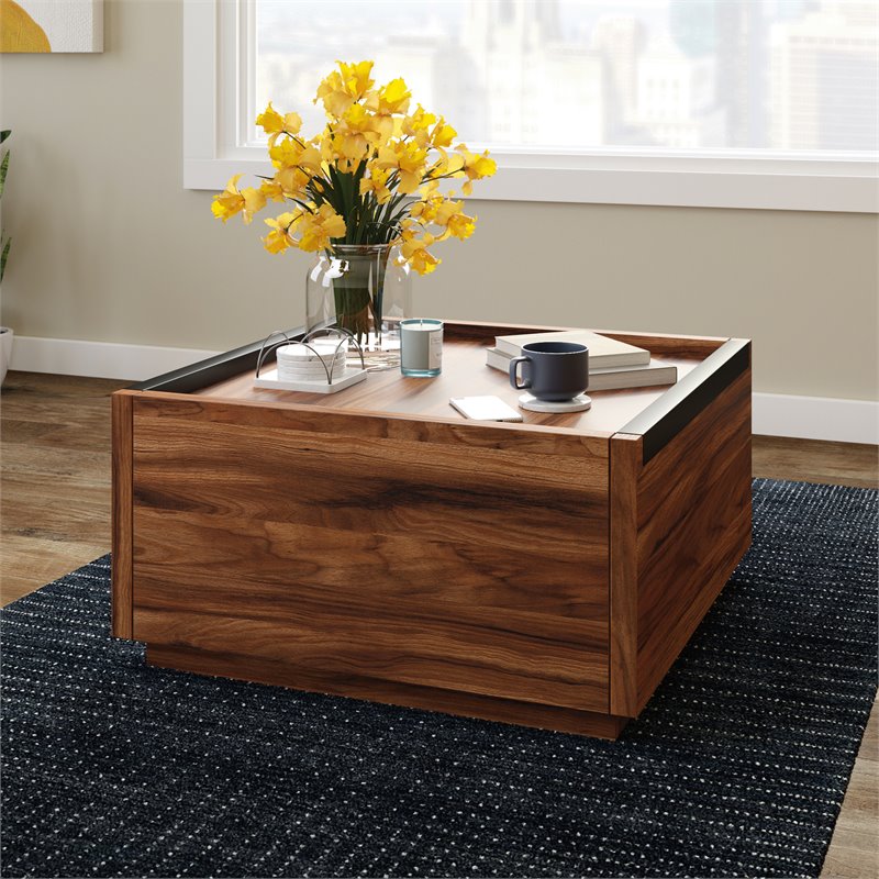 Sauder Manhattan Gate Engineered Wood Coffee Table in Blaze Acacia/Brown