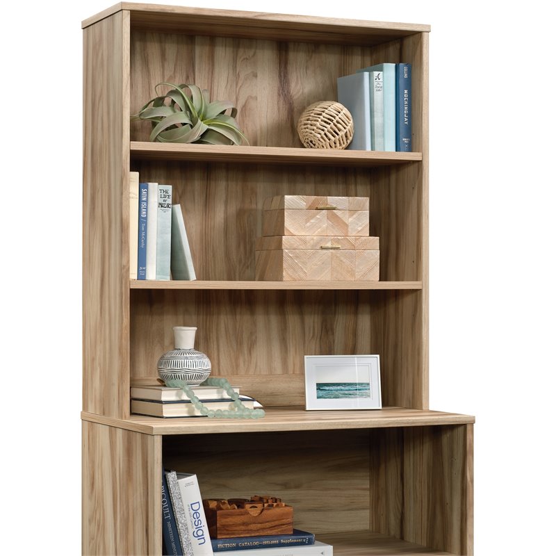 Sauder Portage Park Engineered Wood Library Hutch in Kiln Acacia ...