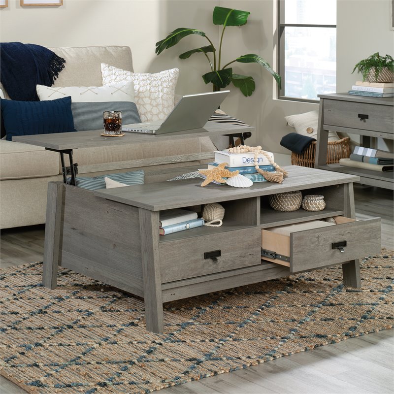 sauder oak coffee table