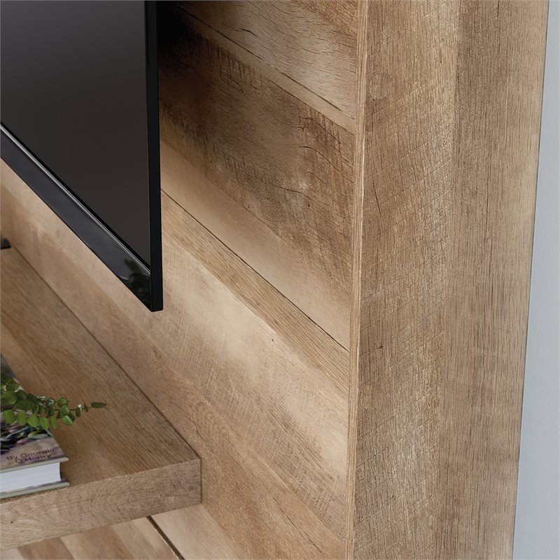 Sauder Cannery Bridge Engineered Wood Entertainment Wall in Lintel Oak