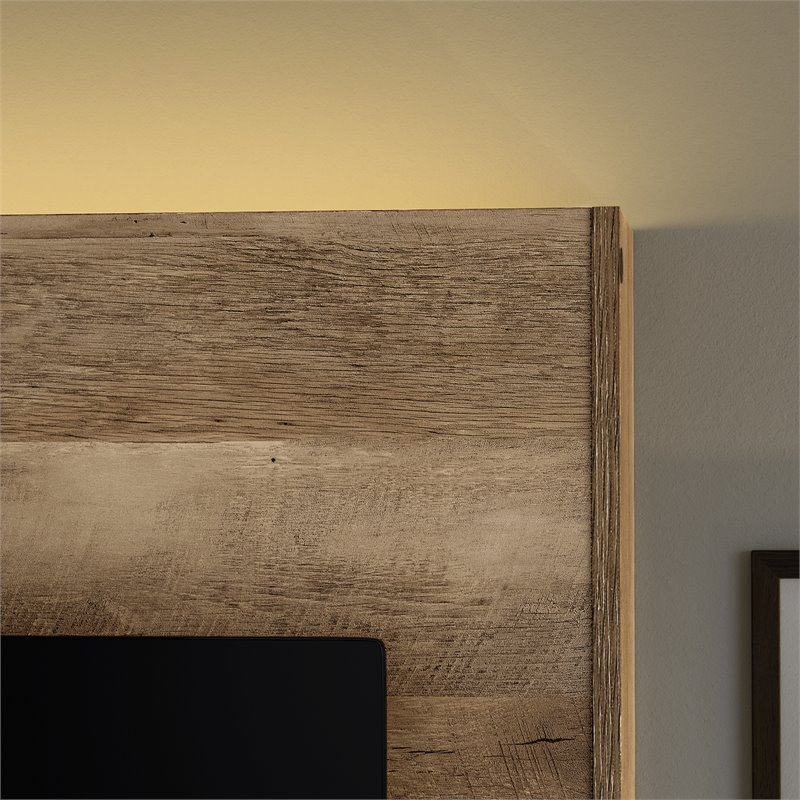 Sauder Cannery Bridge Engineered Wood Entertainment Wall in Lintel Oak