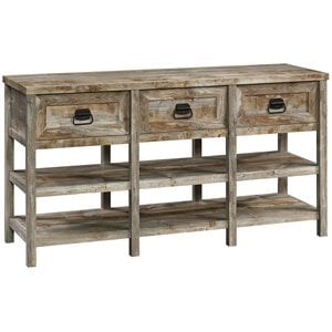 sauder granite trace engineered wood notched entertainment credenza rustic cedar