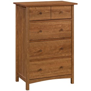 sauder union plain engineered wood 4-drawer bedroom chest in prairie cherry