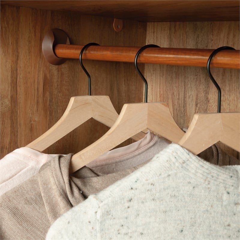 Sauder Cannery Bridge Engineered Wood Bedroom Armoire in Sindoori Mango/Natural