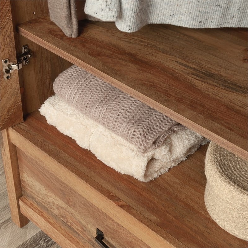 Sauder Cannery Bridge Engineered Wood Bedroom Armoire in Sindoori Mango/Natural