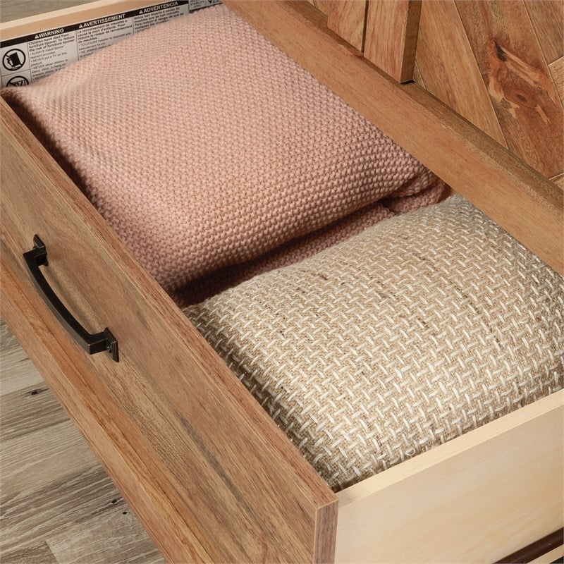 Sauder Cannery Bridge Engineered Wood Bedroom Armoire in Sindoori Mango/Natural