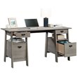 Sauder Trestle Engineered Wood Executive Desk in Mystic Oak