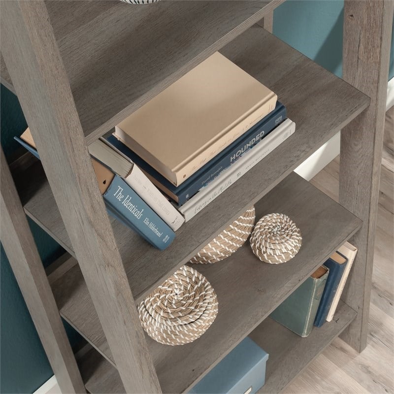 Sauder Trestle Engineered Wood 5-Shelf Bookcase in Mystic Oak