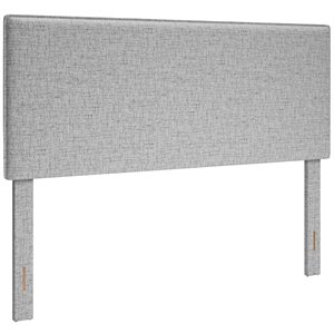 sauder harvey park fabric upholstered queen headboard in light gray