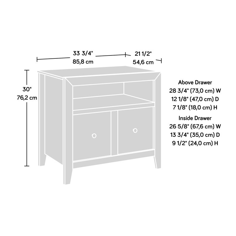 Sauder Dakota Pass Engineered Wood Lateral File Cabinet in White Plank