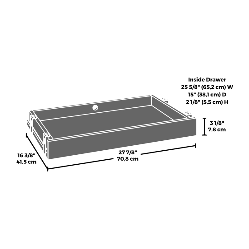 Sauder Affirm Engineered Wood and Metal Under Desk Organizer Drawer in Black