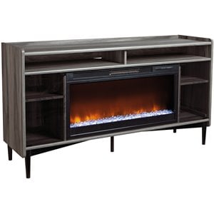 sauder harvey park wood fireplace tv stand for tvs upto 60