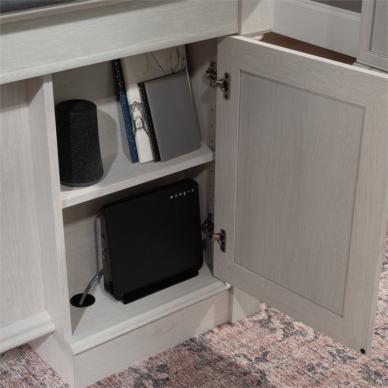 Sauder Palladia Engineered Wood Executive Desk in Glacier Oak/Rosso