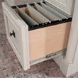 Sauder Palladia Engineered Wood Executive Desk in Glacier Oak/Rosso Slate Accent
