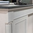 Sauder Palladia Engineered Wood Executive Desk in Glacier Oak/Rosso Slate Accent