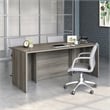 Sauder Affirm Engineered Wood Bowfront Executive Desk in Hudson Elm/Brown