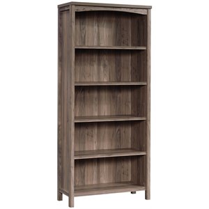 sauder costa engineered wood 5-shelf bookcase in washed walnut