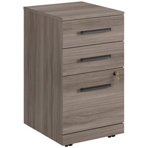 sauder affirm engineered wood 3-drawer mobile filing cabinet in hudson elm/brown
