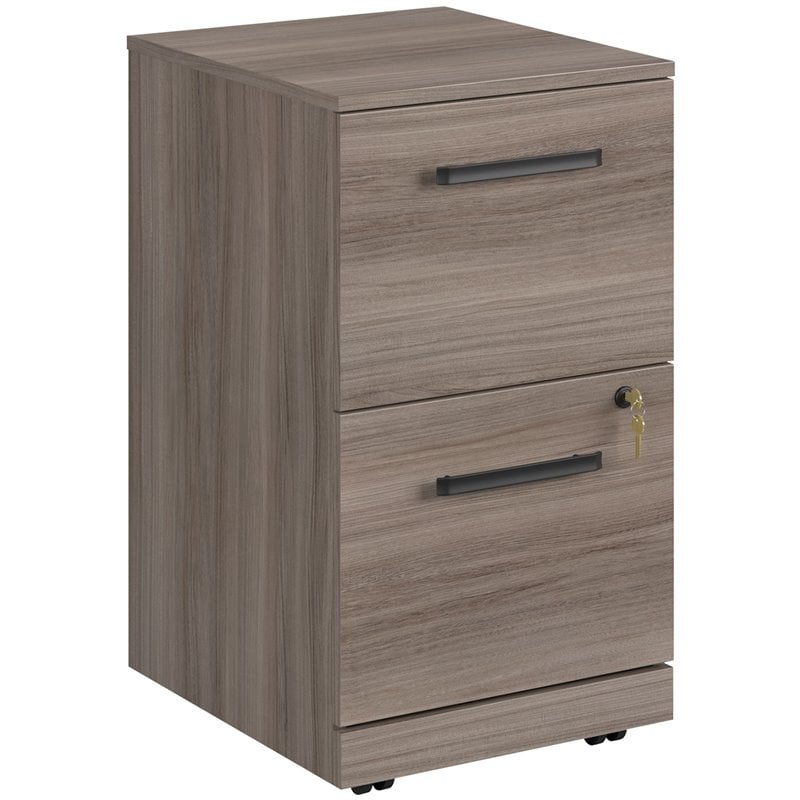 Sauder Affirm Engineered Wood 2-Drawer Mobile Filing Cabinet in Hudson Elm/Brown