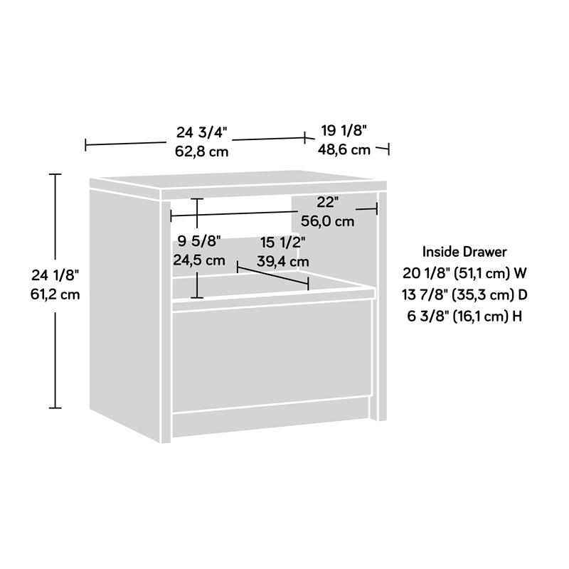 Sauder Harvey Park Engineered Wood Bedroom Nightstand in Pacific Maple