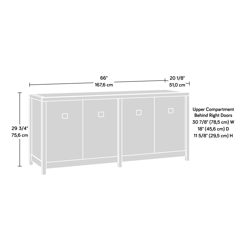 Sauder Cannery Bridge Engineered Wood Credenza in Sindoori Mango/Brown