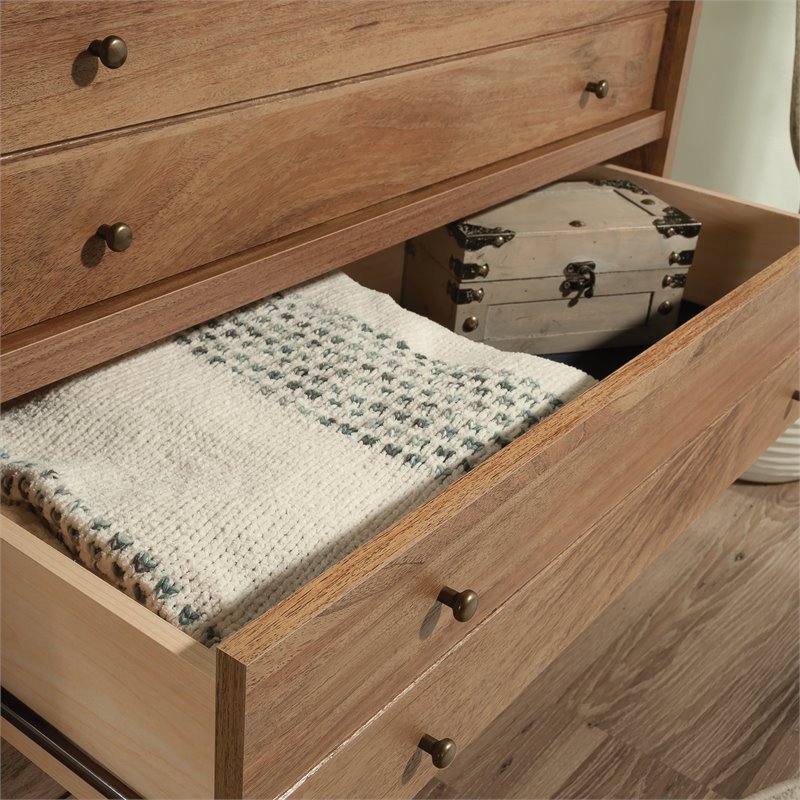 Sauder Barrister Lane Engineered Wood 3-Drawer Chest in Sindoori Mango/Brown