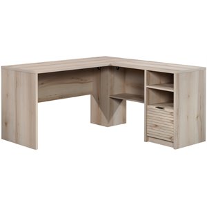 sauder harvey park engineered wood l-shaped computer desk in pacific maple