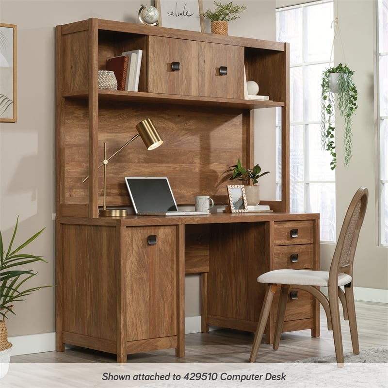 Sauder Cannery Bridge Engineered Wood Hutch in Sindoori Mango/Brown