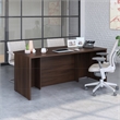 Sauder Affirm Engineered Wood Bowfront Executive Desk in Noble Elm/Brown