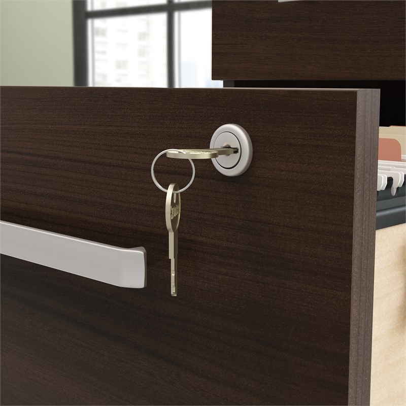 Sauder Affirm Engineered Wood 3-Drawer Mobile Filing Cabinet in Noble Elm/Brown