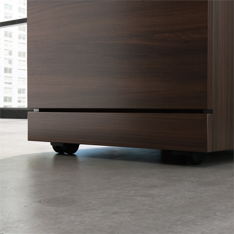Sauder Affirm Engineered Wood 3-Drawer Mobile Filing Cabinet in Noble Elm/Brown