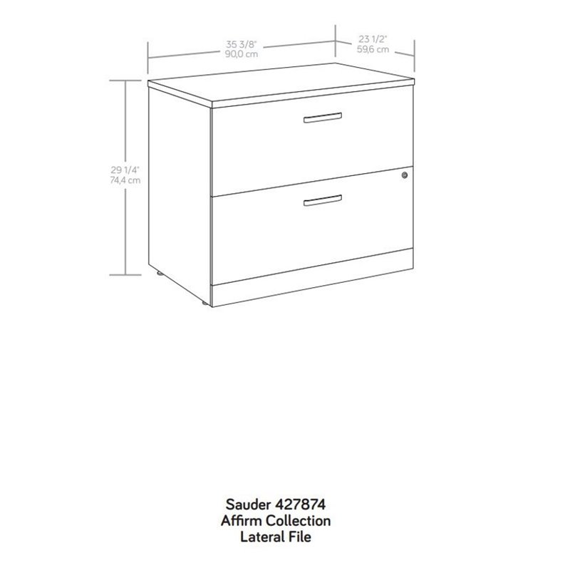 Sauder Affirm Engineered Wood Lateral Filing Cabinet in Noble Elm/Brown