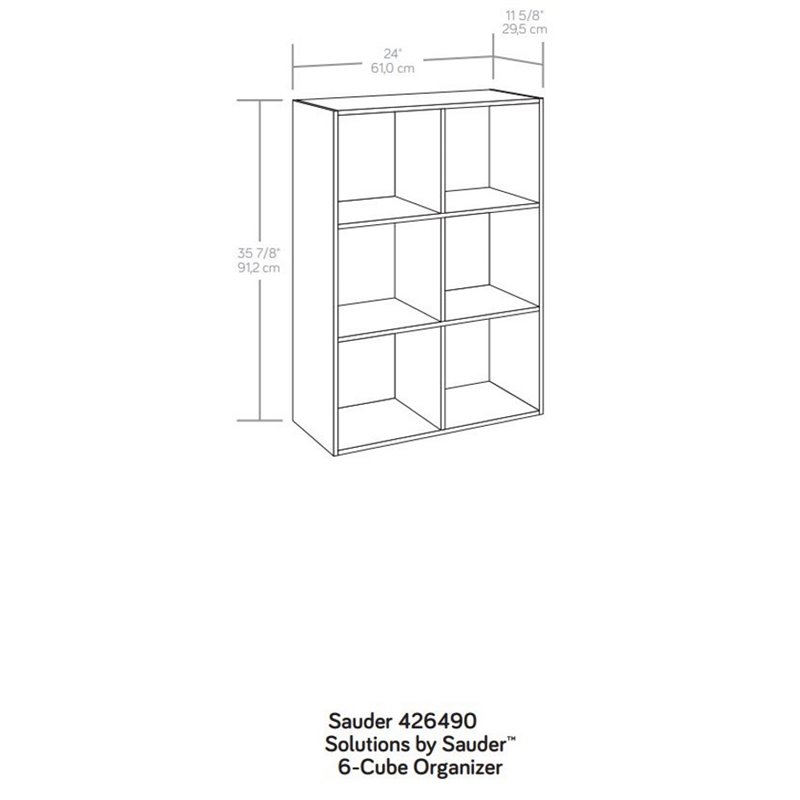 Sauder Miscellaneous Storage Engineered Wood 6Cube Organizer in