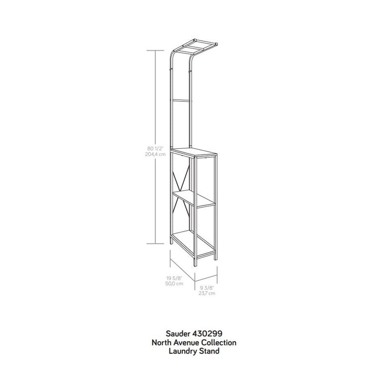 Sauder North Avenue® Compact White Laundry Stand & Drying Rack 430299