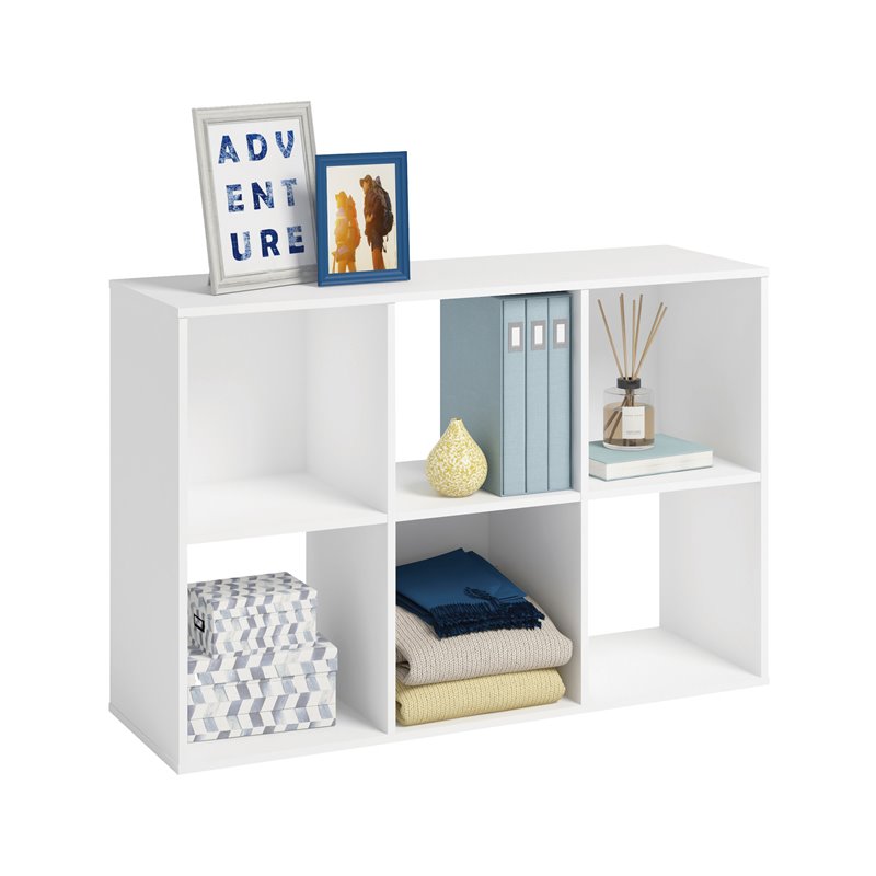 Sauder Miscellaneous Storage Engineered Wood 6Cube Organizer in White