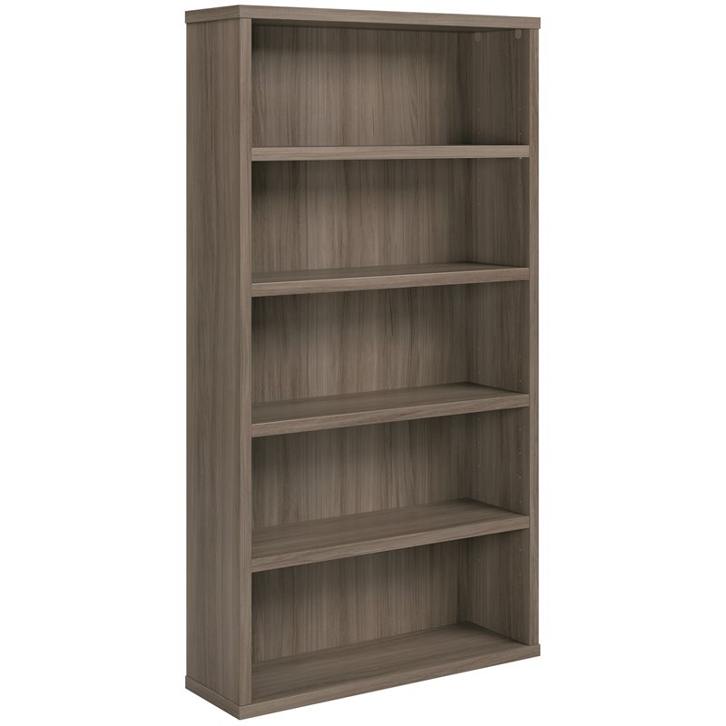 Sauder Affirm Engineered Wood 5-Shelf Bookcase in Hudson Elm/Brown