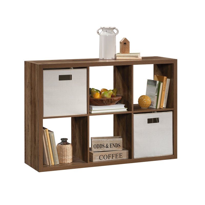 Sauder Miscellaneous Storage Engineered Wood 6Cube Organizer in Rural