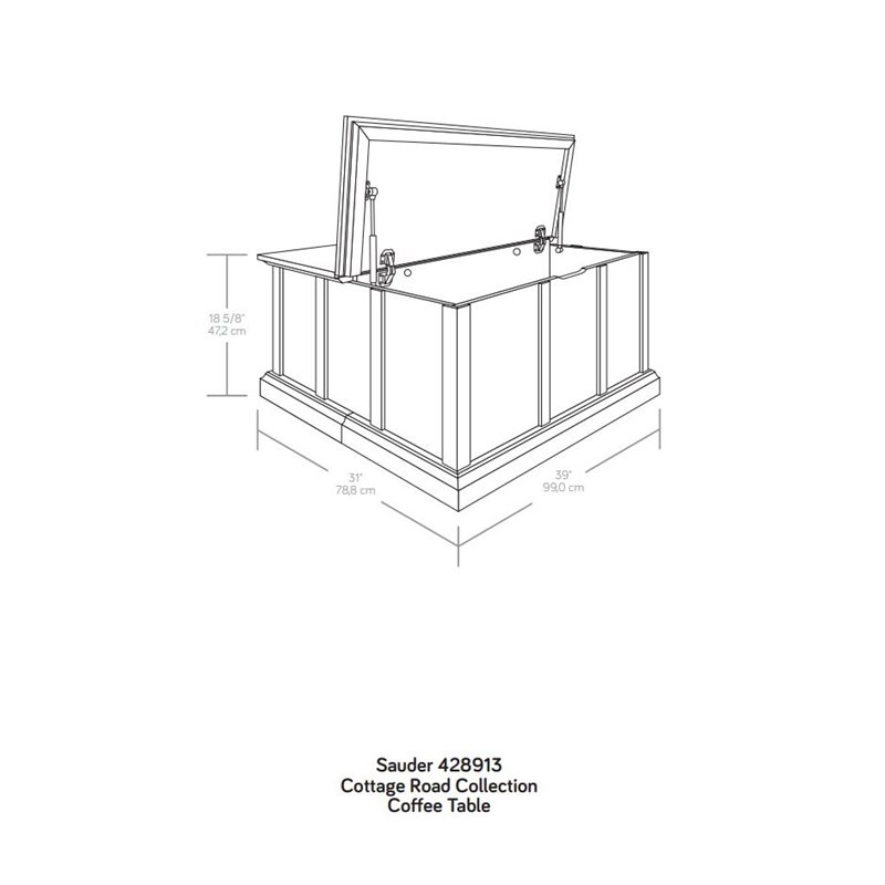 Sauder Cottage Road Engineered Wood Storage Coffee Table in Vintage Oak