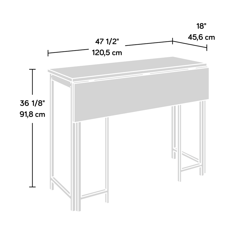 Sauder North Avenue Engineered Wood Table with Drop Leaf in White