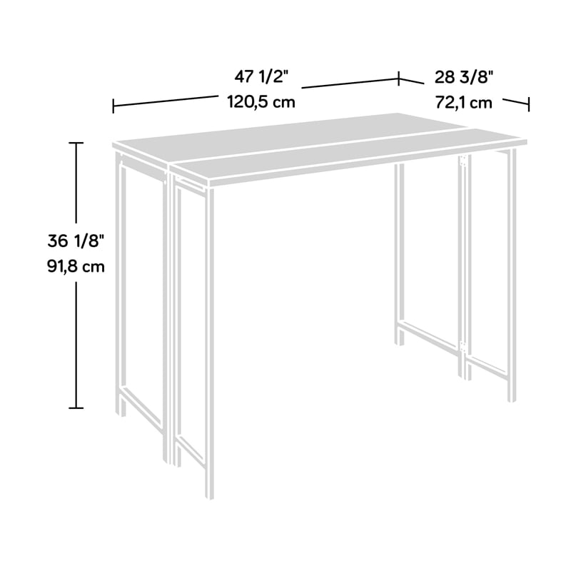 Sauder North Avenue Engineered Wood Table with Drop Leaf in White