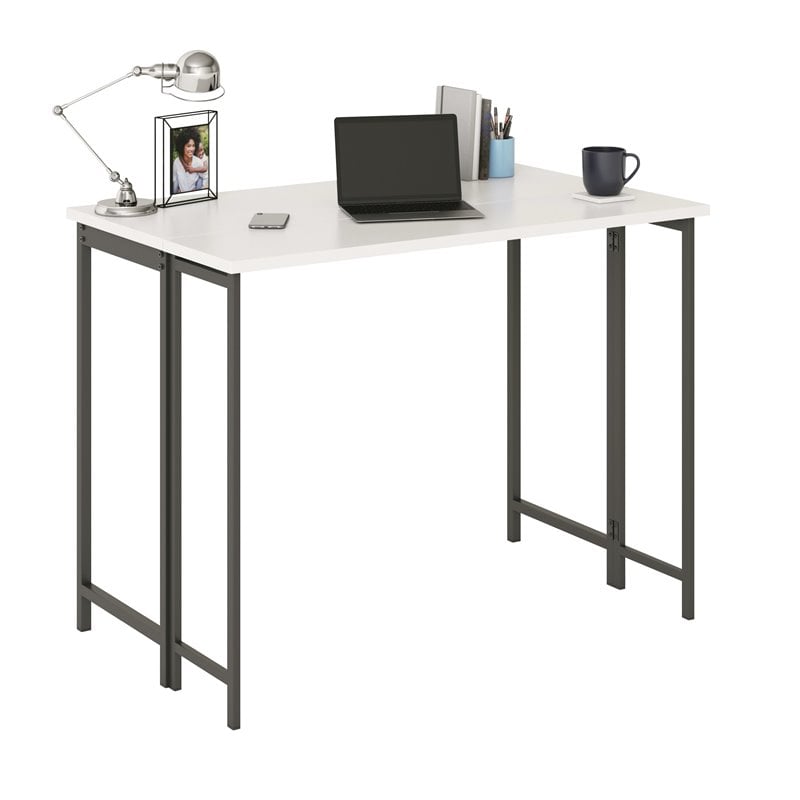 Sauder North Avenue Engineered Wood Table with Drop Leaf in White