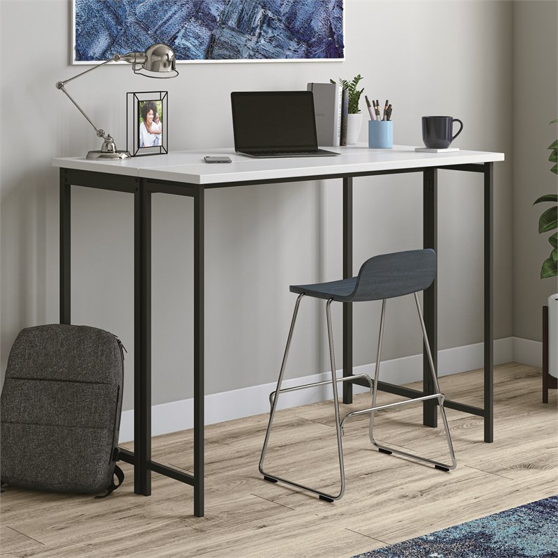 Sauder North Avenue Engineered Wood Table with Drop Leaf in White