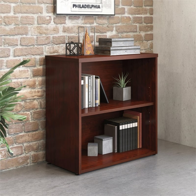 Sauder Affirm Engineered Wood 2-Shelf Bookcase in Classic Cherry