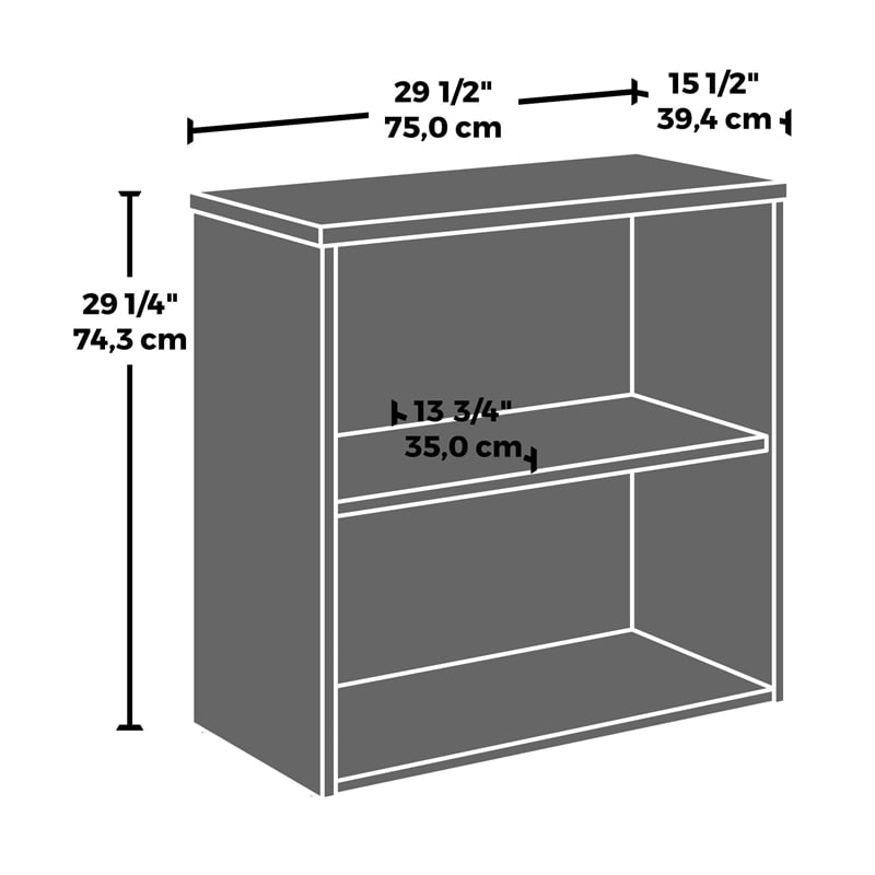 Sauder Affirm Engineered Wood 2-Shelf Bookcase in Classic Cherry