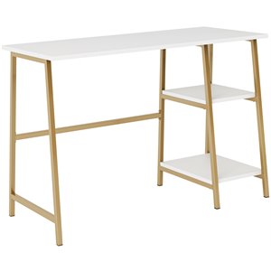 sauder north avenue engineered wood and metal frame computer desk in white